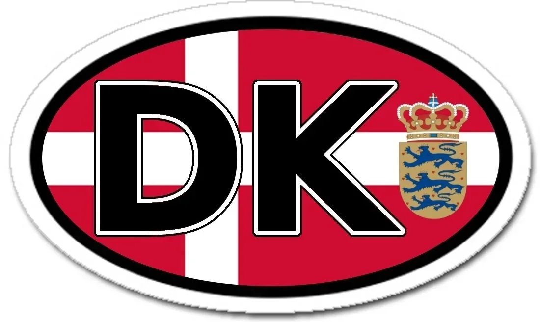 For Denmark DK Danish Flag Car Bumper Sticker Decal Oval