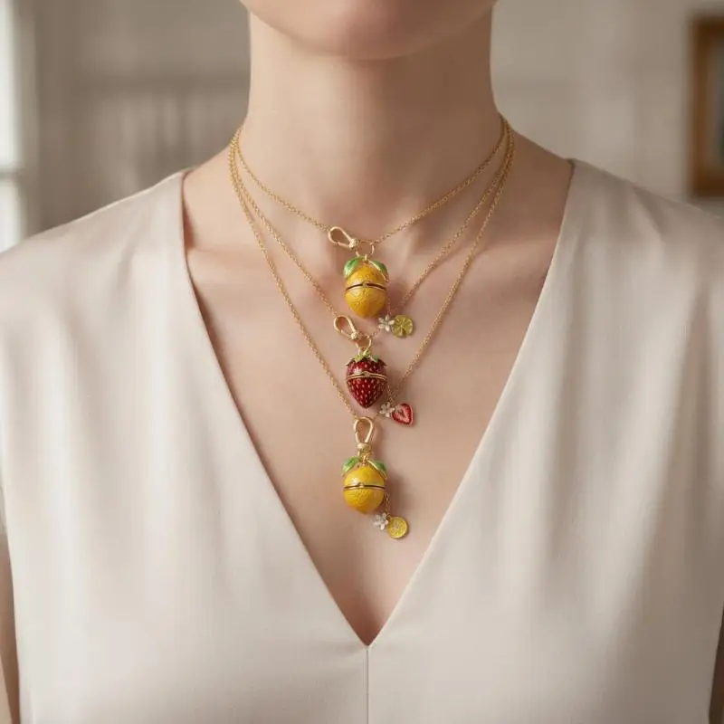 New Cartoon Animal Inside Easter Egg Necklace Adjustable Alloy Chain Jewelry for Kids Easter Party Favor Birthday Gift