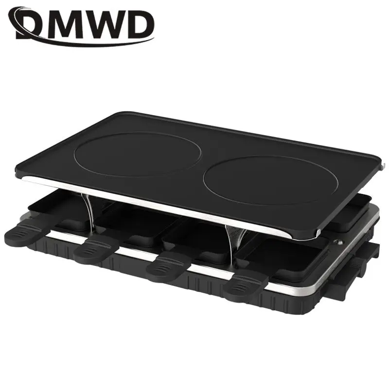 DMWD 2 Layer Hosehold Electric Griddle 220V płyta grzejna nieprzywierające urządzenie do grillowania do pieczenia/smażenia 900W dla 2-4 osób