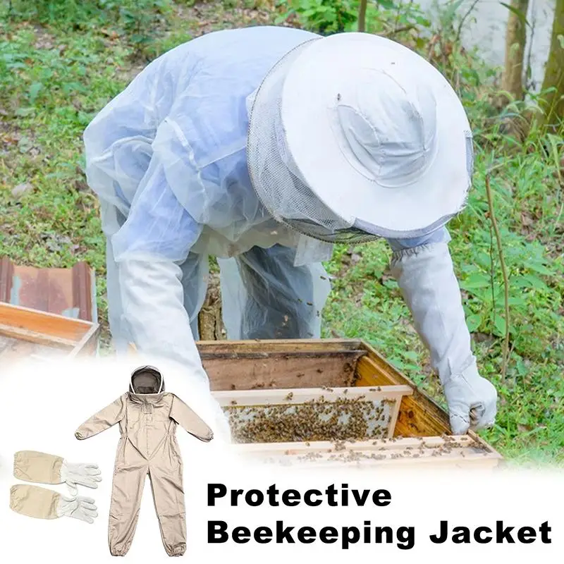 

Jacket Hood Beekeeping Suit Detachable Protective Beekeeping Jacket Beekeeping Work Safety Clothing Mitten For Garden Rainforest