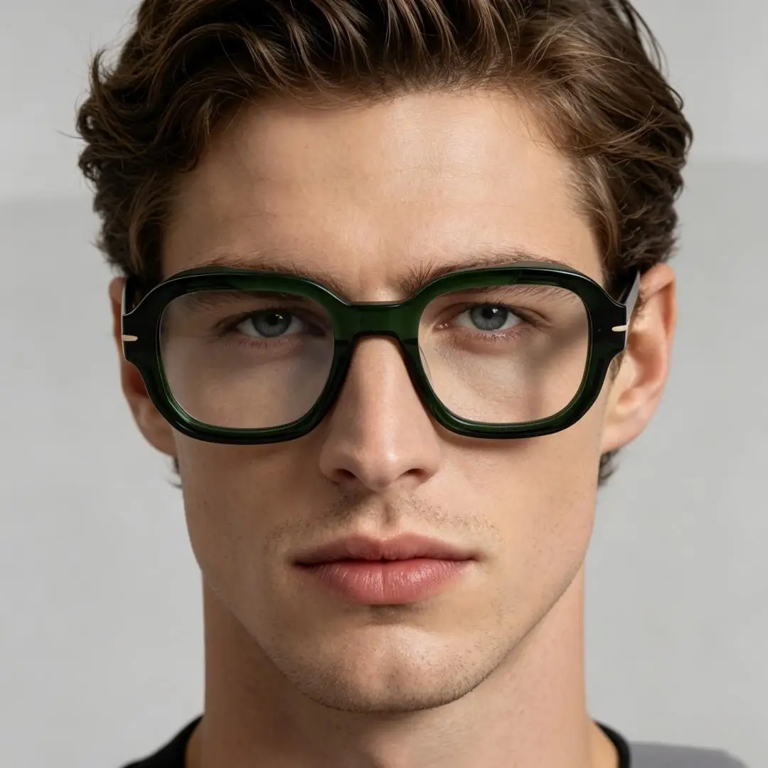 Vintage Handmade Acetate Thickness Square Optical Frames Full Rim Comfortable Customize Myopia Presbyopia Prescription Eyeglass
