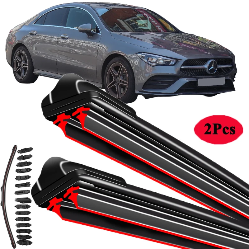 

For Mercedes Benz CLA C117 C118 X117 Coupe Shooting Brake 2016 2017 2018 2019 2020 2022 Double Rubber Windshield Wiper Blades