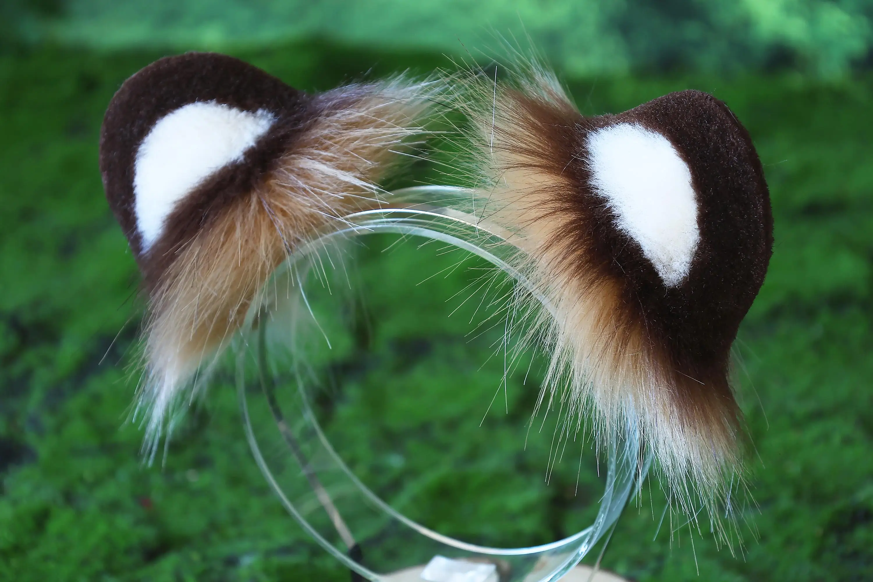 Realistic faux fur Highland lynx cat ear and tail cat cosplay set, animal ear headband, includes faux fur tail, Halloween gift. 6