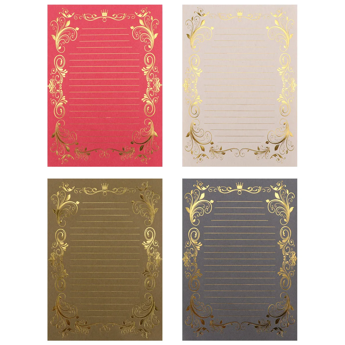 

4 комплекта бумаги для писем с принтом в винтажном стиле, гладкая бумага для письма, для выражения эмоций, набор для рукоделия, подарочный канцелярский набор