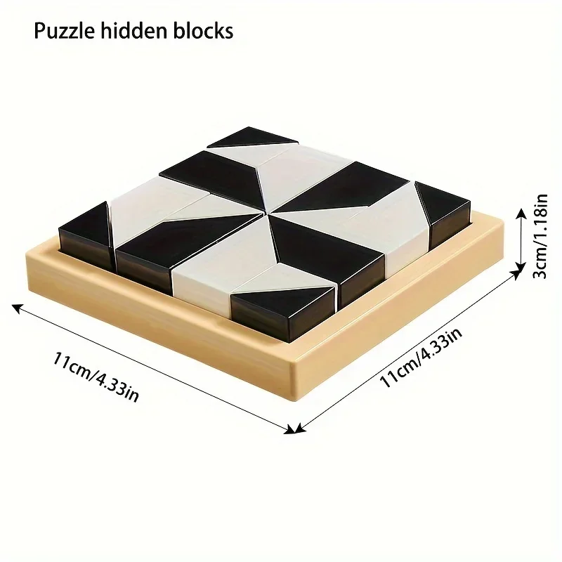 Puzzle à blocs cachés, matériau ABS de 120 niveaux, intéressant, améliore le raisonnement logique et spatial, adapté aux 6 ans
