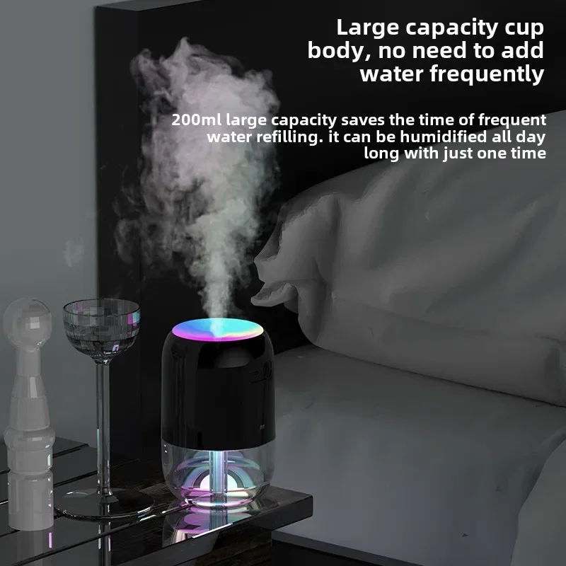 2024 New USB Humidifier Large-capacity Atmosphere Light Humidifier for Home Bedroom & Car Indoor Water Replenishment in Winter