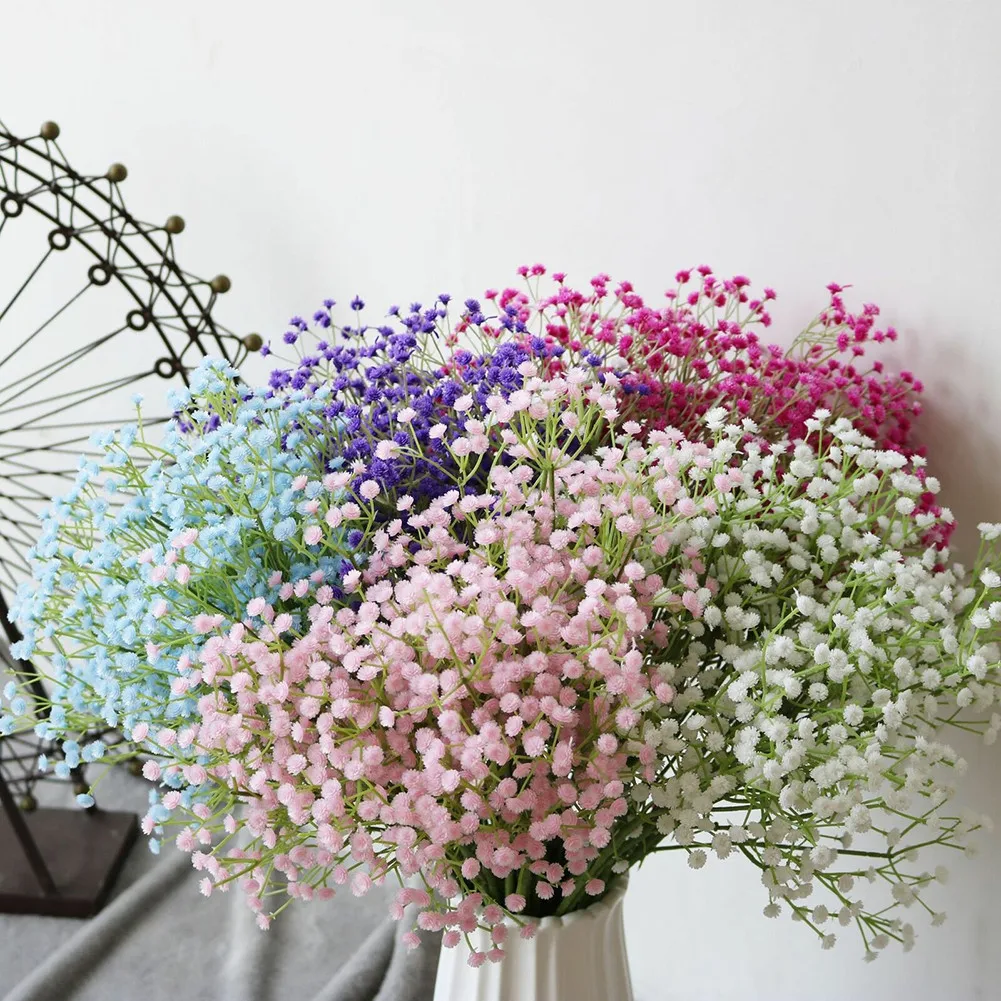 1Pc Artificial Fake Silk Gypsophila Flower Wedding Bouquet 64cmHome Decor Simulated Flowers Fake Flowers Starry-Sky Ornaments