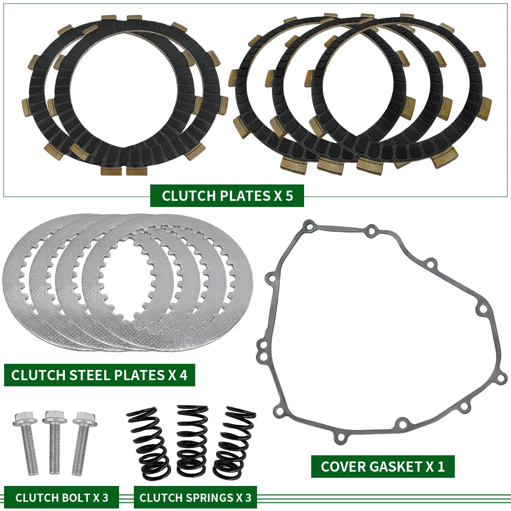 Clutch Friction Disc Plates Cover Gasket For Kawasaki Ninja 400 EX400 ABS SE ABS KRT Edition 20018-2023