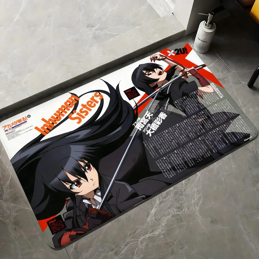مثير A-Akame Ga قتل الألغام الكلمة حصيرة لينة سميكة عدم الانزلاق سجادة باب لغرفة المعيشة ديكور المنزل الفانيلا السجاد #3