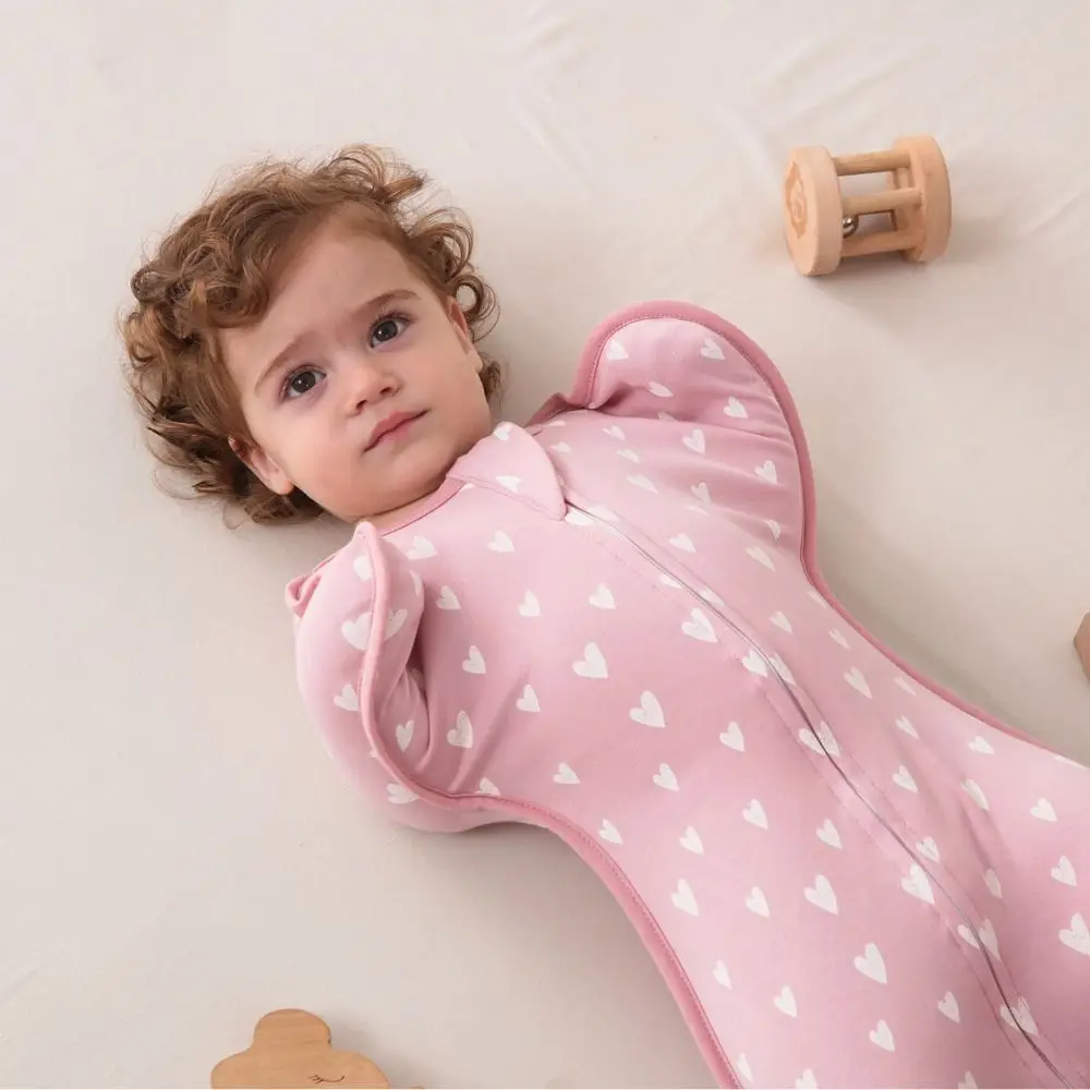

Cotton Baby Sleeping Bag Thin Fabric Hugging Design Newborn Sleep Sack Zipper Infant Swaddle Blanket Summer Season