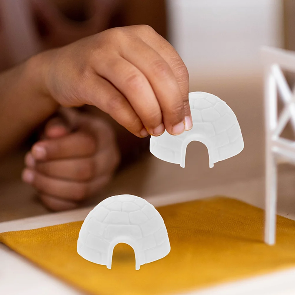 10 peças delicadas modelo iglu decorações de brinquedo infantil para casa ornamento de plástico em pé