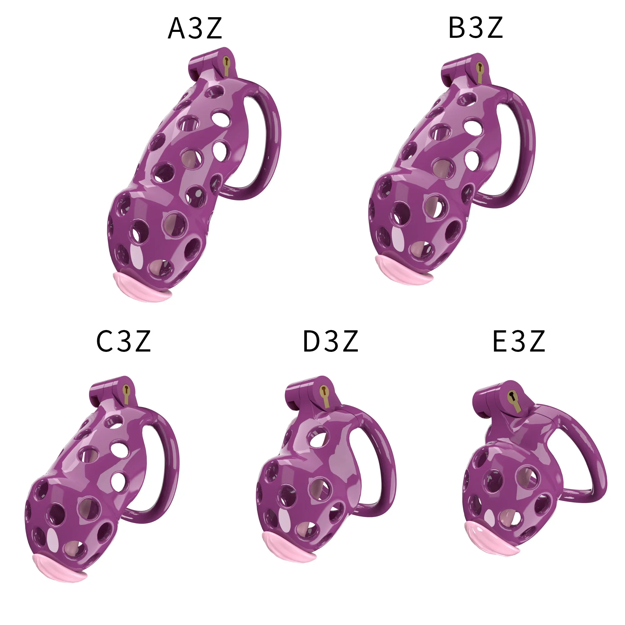 Fioletowa Cobra Wear Chastity Lock CB Lock Męskie urządzenie Chastity Blokada penisa dla dorosłych Fałszywy cewnik erotyczny SM Pas Pasek