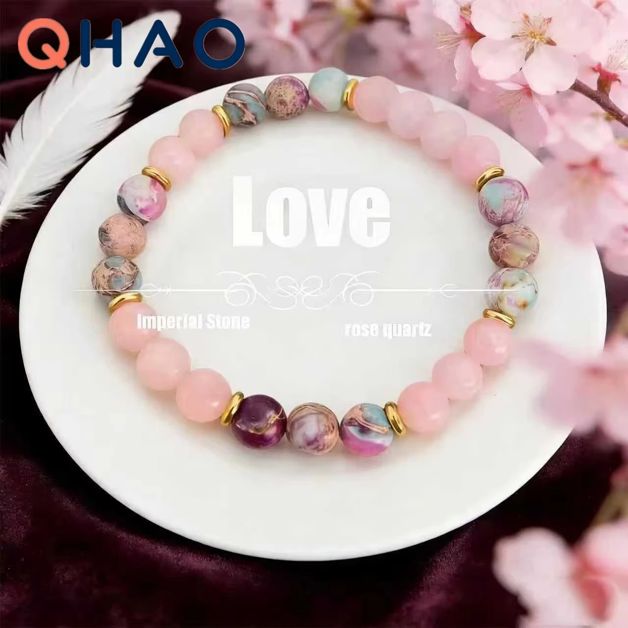 Colorful Imperial Jasper Rose Quartz Beaded Bracelet Women Fashion Jewelry for Love and Friendship Bracelet for Women Charm image 4