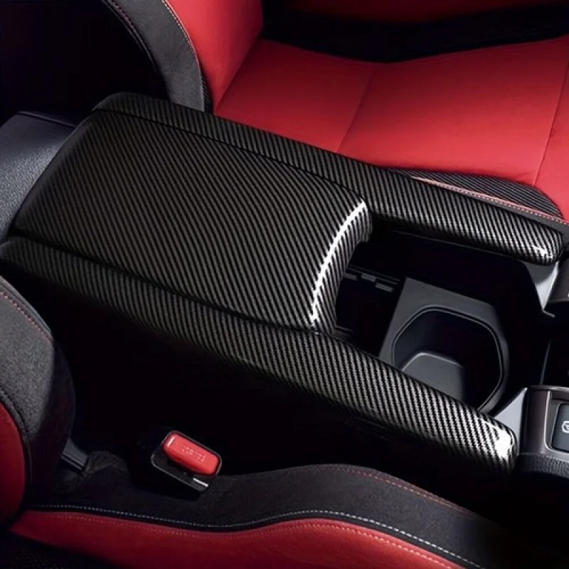 ل 2016 ~ 21 هوندا سيفيك الداخلية مسند الذراع المركزي لوحة صندوق ألياف الكربون الأسود