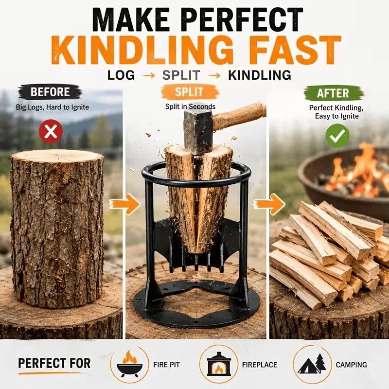 High-Quality Cast Iron Wood Splitter Black Log Firewood Wedge for Home And Garden Safe And Durable 2026-2027 Model