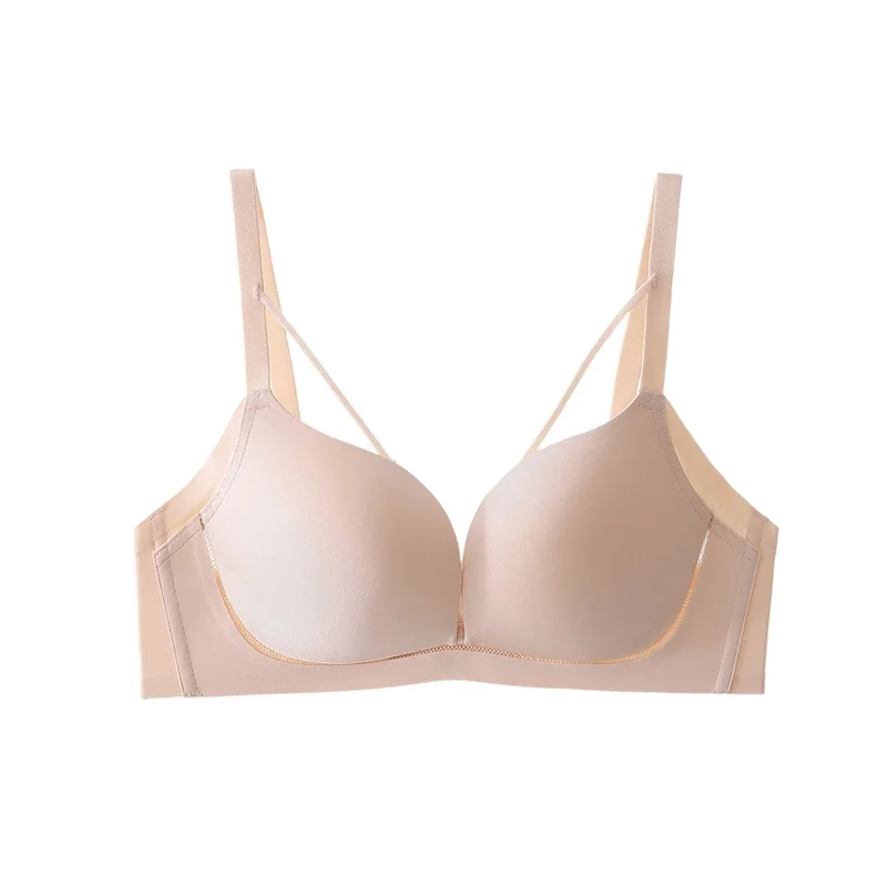 Women's Wireless Thin Cup Push Up Lift Support Seamless Adjustable Straps Bra Comfortable Everyday Lingerie Nude