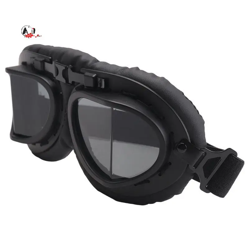 A10E-Motorbike Helmet Pilot Goggles Jet Pilot Vintage Wwii Pilot Goggles Motorcycle Scooter Glasses Uv For Helmet