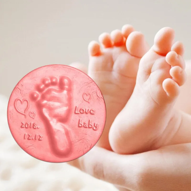Baby DIY Hand and Footprint Soft Clay Fluffy Material, Baby Care Hand Print And Foot Print Mud, Handprint Fingerprint view 3