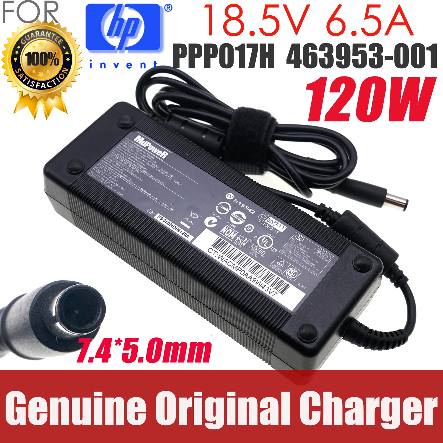 

Genuine 18.5V 6.5A 120W PPP017H Laptop AC Adapter Charger for HP Elite 463953-001 463556-002 481420-002 power Supply HSTNN-DA01