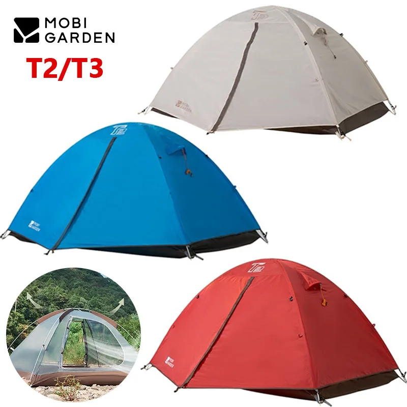 MOBI GARDEN Ultralight Outdoor Camping Tent Backpack Hiking Beach Tent Rainproof Double Windproof for 1-2 People Portable Travel