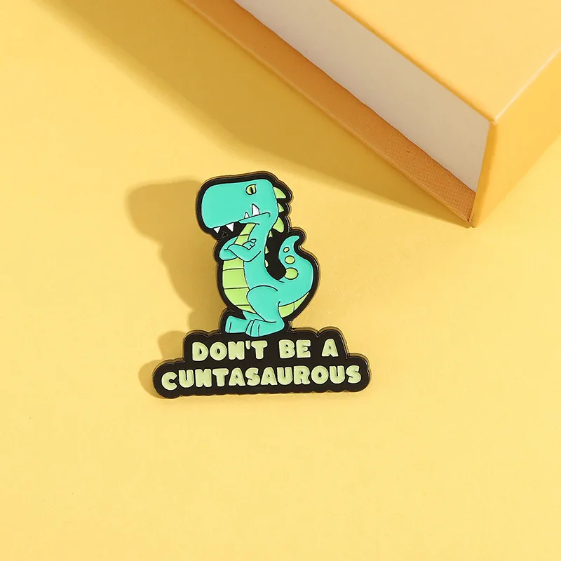 Cute green little dinosaur Fun Jewelry Gifts Cartoon Anime Ancient Animal Series Brooch Enamel Pin Women's brooch accessories