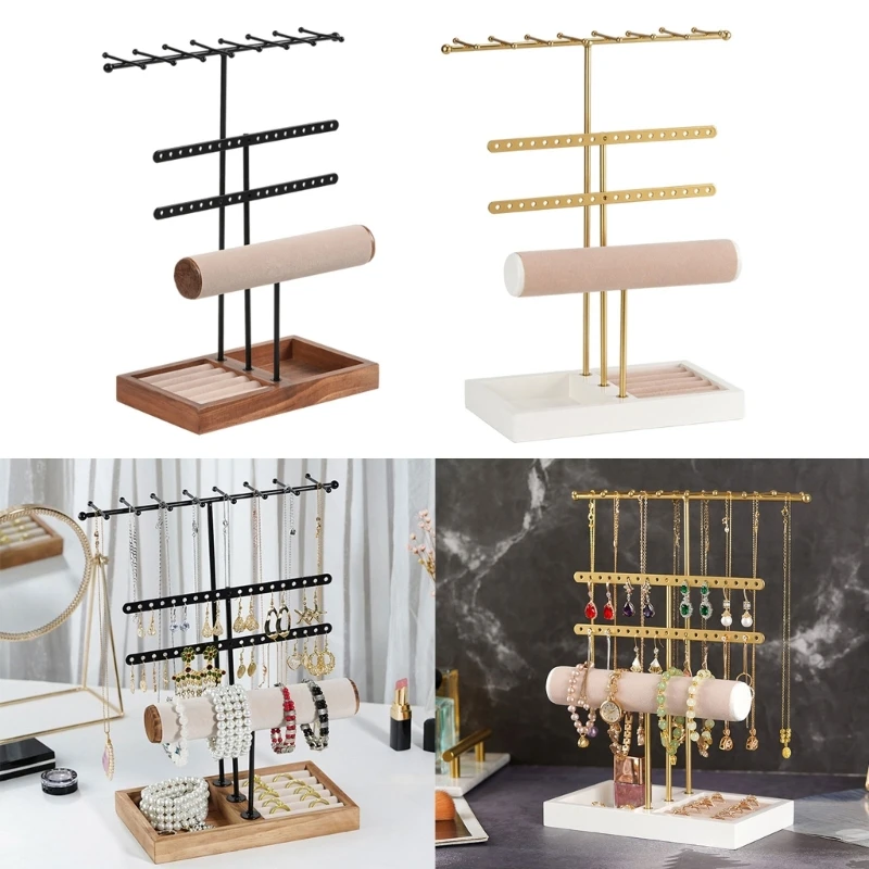 

Adjustable Jewelry Stand Multifunctional Jewelry Display Holder Necklace Display Stand Rings Holder Suitable for Desktop