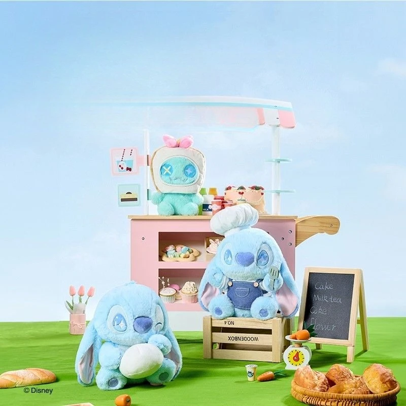 ตุ๊กตาสติทช์ซีรีส์ปาร์ตี้อาหารน่ารักจากมินิโซ ตุ๊กตาสติทช์อนิเมะน่ารักสำหรับสาวๆ ของเล่นตุ๊กตาขนนุ่ม ของตกแต่ง ของขวัญวันเกิดสำหรับเด็กผู้หญิง