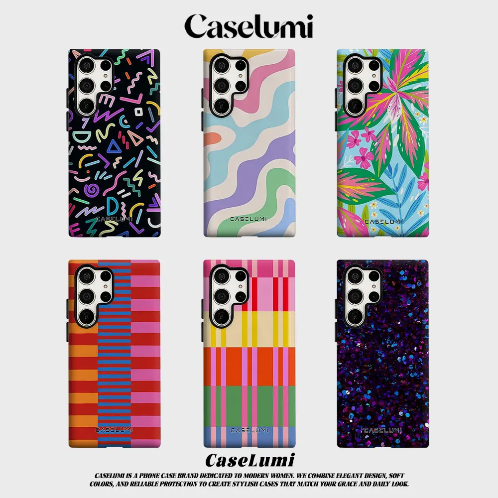 Colorful Symbol Adventure For Samsung Galaxy Phone Case S23 S20 S25 FE S24 Plus S26 Ultra 2-IN-1 Shockproof Bumper Hard PC