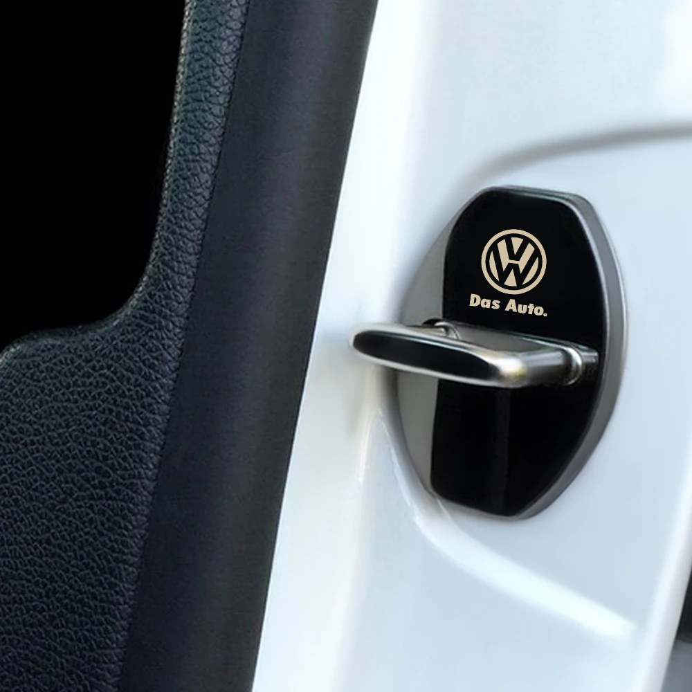 4pcs Car Door Lock Protective Cover Stickers for Volkswagen VW Golf 6 7 8 Passat CC 4 Motion MTM Blue Motion Caddy Polo Jetta