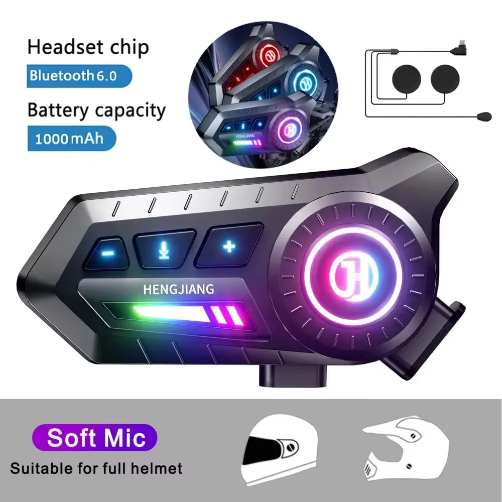 BT12 Motorhelm Headset Stereo Bluetooth Oortelefoon Draadloze Handsfree Microfoon Koptelefoon Muziekspeler Voor Motorrijder