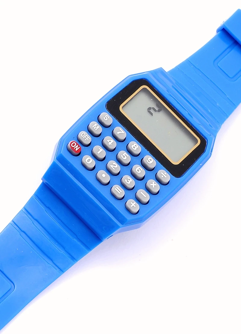 Reloj con calculadora de bolsillo, pulsera electrónica para niños, multiusos de silicona, Unisex