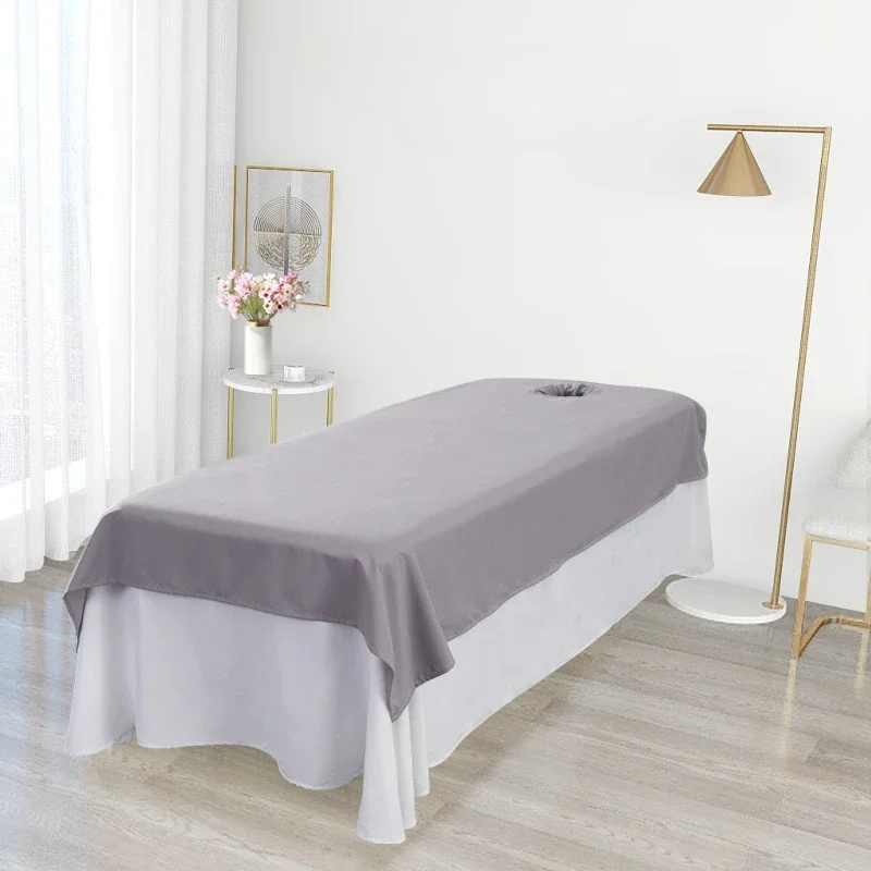 120x230cm 1Pcs Plain Beauty Salon Bed Sheets SPA Massage Tuina Anti-shrink Soft Skin-friendly Bedding Table Cover With/no Hole