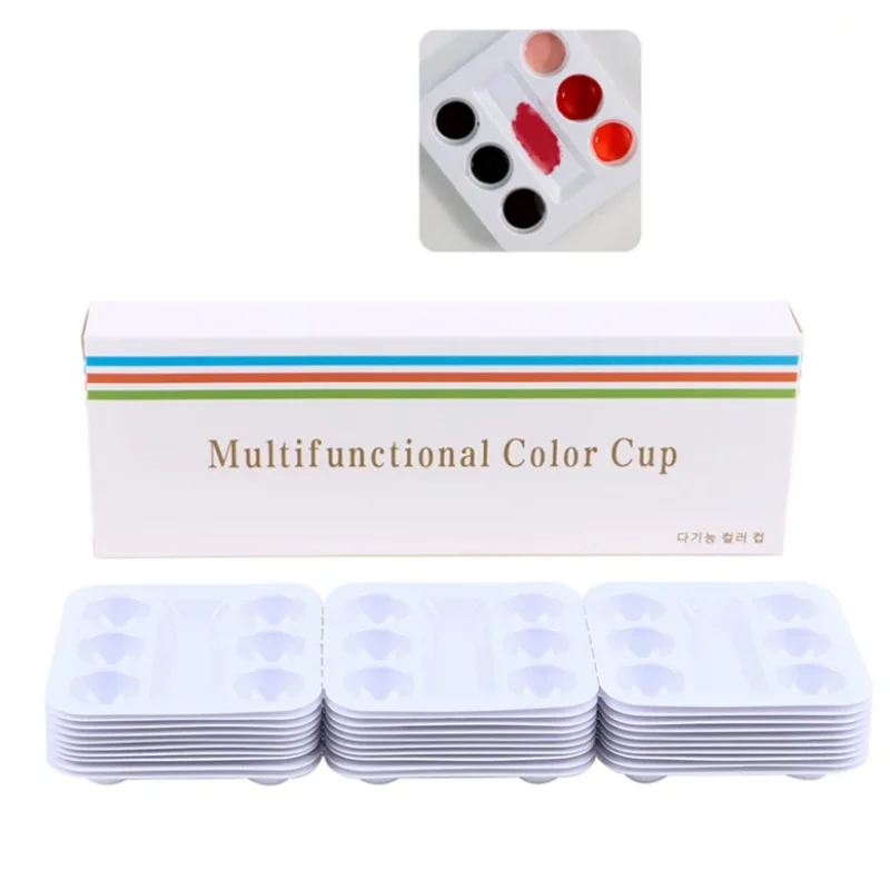 

30 шт./кор., стоматологические палочки для смешивания, 6 слотов, одноразовые, многофункциональные, склеивающиеся, смола, клей, композитный материал, пластиковая палитра