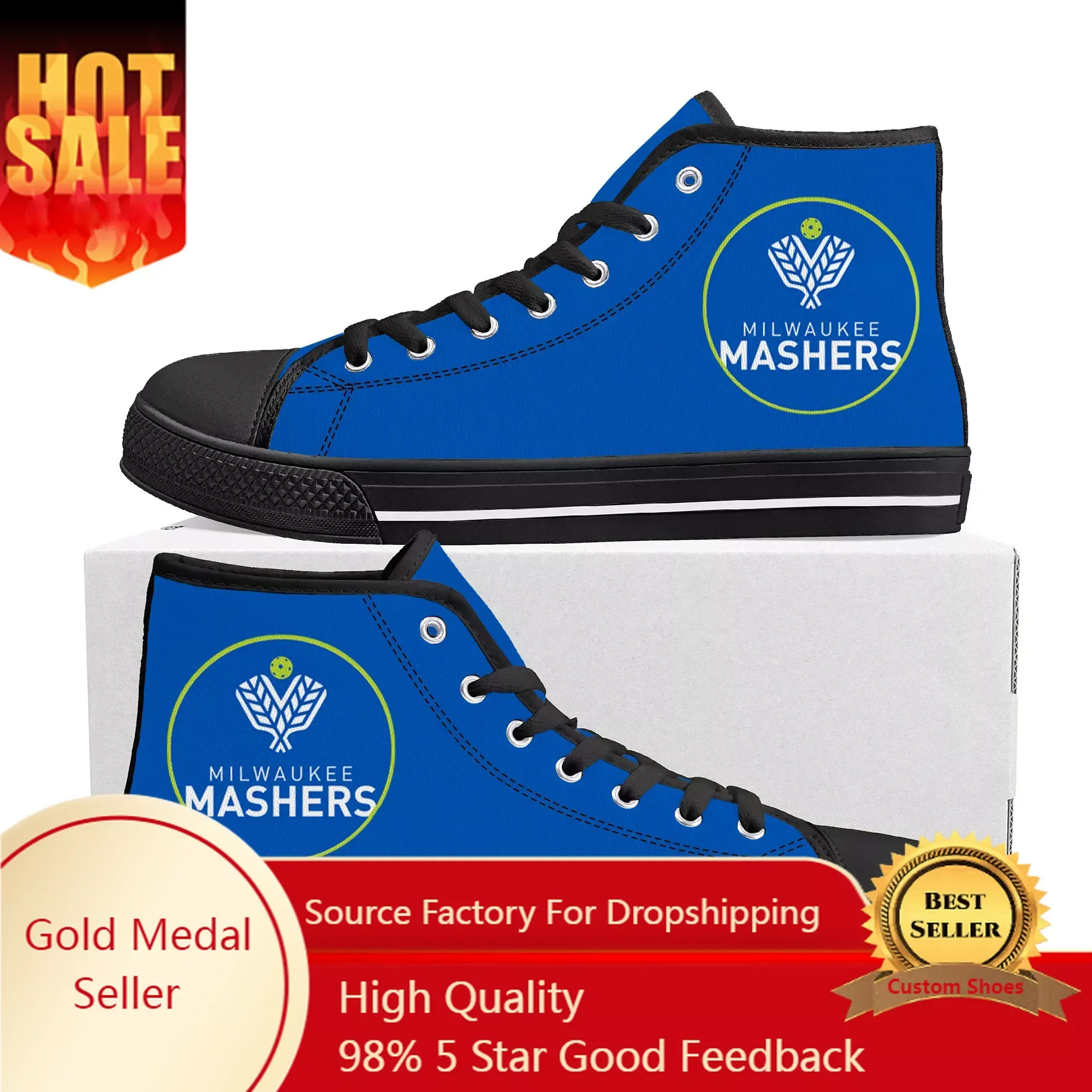 MILWAUKEE MASHERS pickleball High Top High Quality Sneakers Mens Womens Teenager Canvas Sneaker Casual Custom Made Shoes DIY