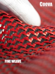 COOVA-Tela De Fibra De Carbono 3K, Tela Jacquard con patrón De avión, Kevlar rojo, F223