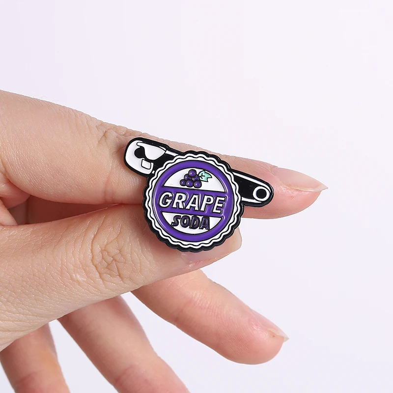 3er-Set Kreative Trauben-Soda-Flaschenverschluss-Emaille-Pins Spanische Flork Meme Hantel-Brosche Lustiges Abzeichen Schmuck Geschenk Großhandel – Detail 3