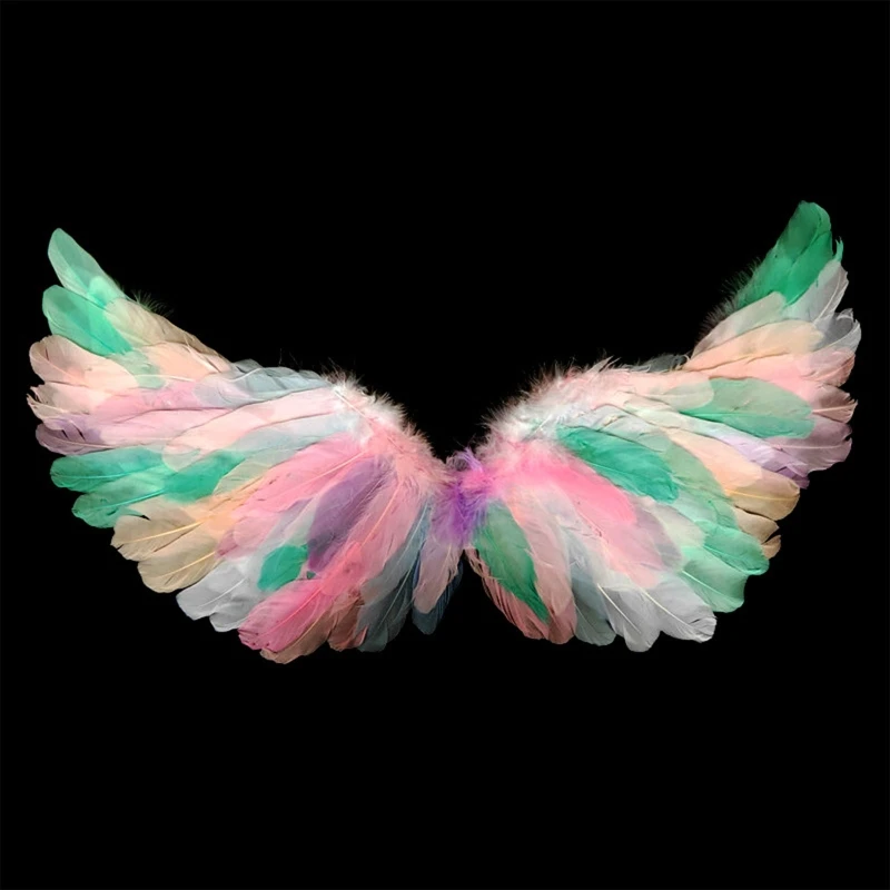 Angel Wings แต่งตัวเครื่องแต่งกาย Prop Feather Fairy Wings สำหรับ Halloween Masquerade