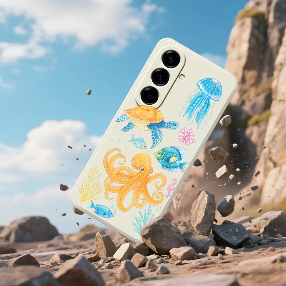 Casing Ponsel Gaya Lautan untuk Samsung Galaxy S25 S24 S23 S22 S21 S20 Ultra Plus S10Plus S24FE S23FE S22FE S21FE S20FE Sampul Lembut