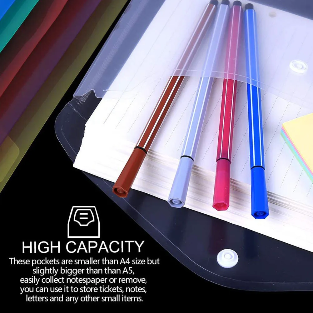 12Pcs Multi-Functional Document Folder Clear Design Premium Plastic File Pouches for Books Documents Receipts Organization