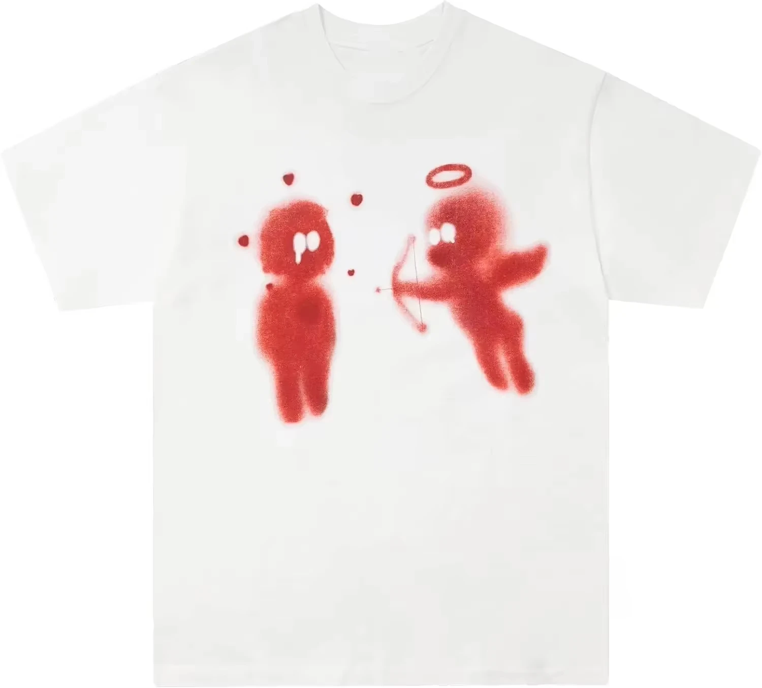 

Women's Casual T-shirt with Heart-shaped Print Round Neck Short Sleeved Top and Short Sleeved Casual Women's Clothing Shein