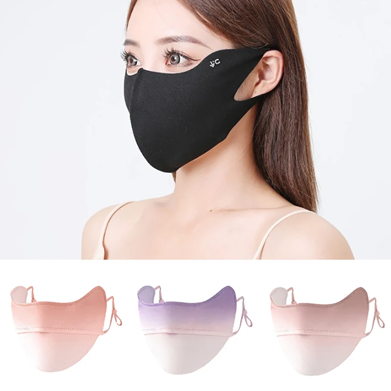 

Летняя велосипедная маска из ледяного шелка, защита от УФ-лучей и солнца, унисекс, регулируемая дышащая бандана, охотничья спортивная маска для бега, шарф