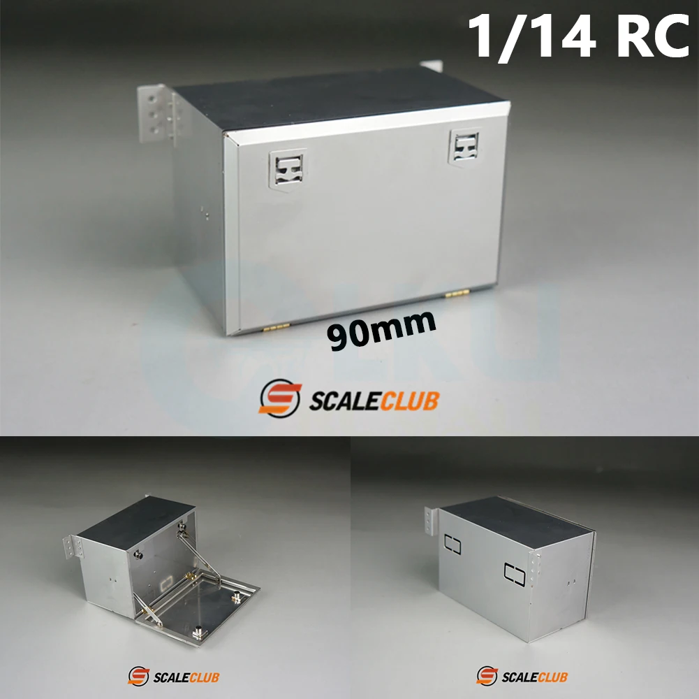 

SCALECLUB Model 1/14 Simulation Metal 90mm Tool Box Upgrade Part B for Tamiya Lesu RC Trailer Truck Dump Truck with Limit Design