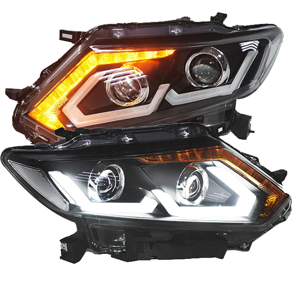 

Для NISSAN X-Trail Rogue светодиодный головной фонарь год черный корпус LD 2014-2015