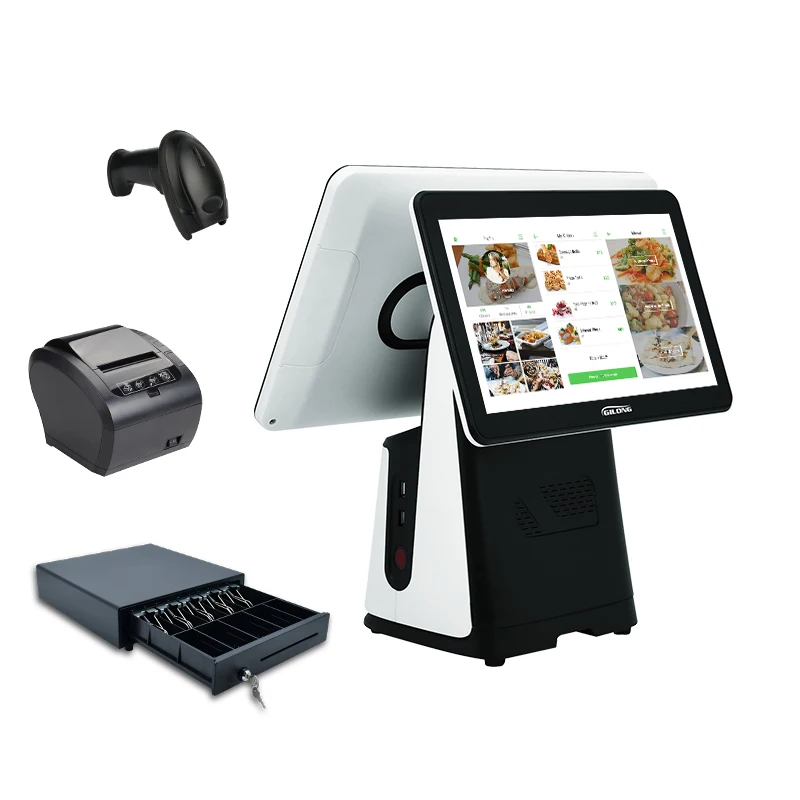 15.6 بوصة كمبيوتر Windows POS الذكي Caisse Point Of Sale Touch Cash Till Machine