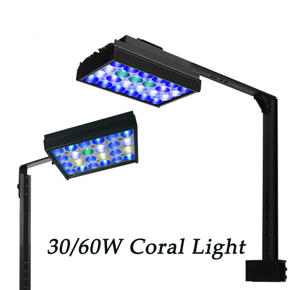 

PopBloom Nano Aquarium Light 30W/60W Saltwater Lighting with Remoter Control for Coral Reef SPS/LPS Fish Tank Light, Sunrise_set