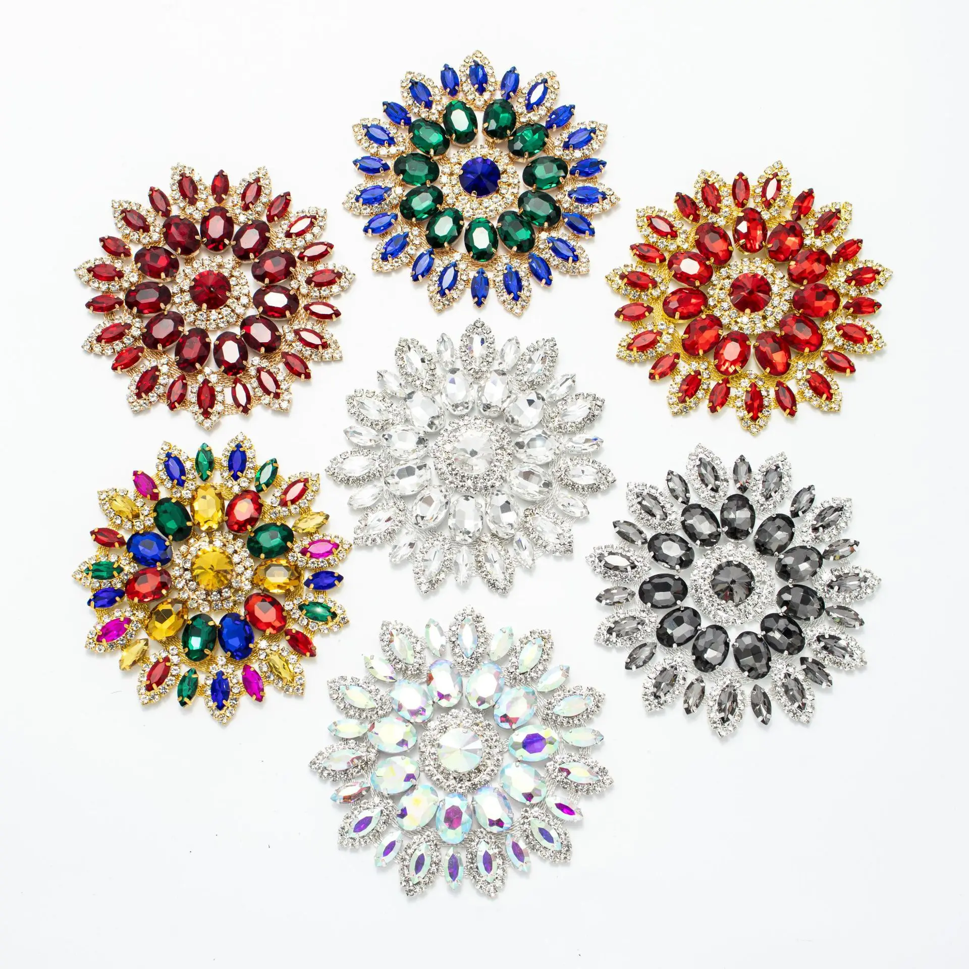 Intricate Sunflower Rhinestone Soldered Prong AB Crystal Inlay DIY for Clothing Fashion Jewelry Floral Accessories