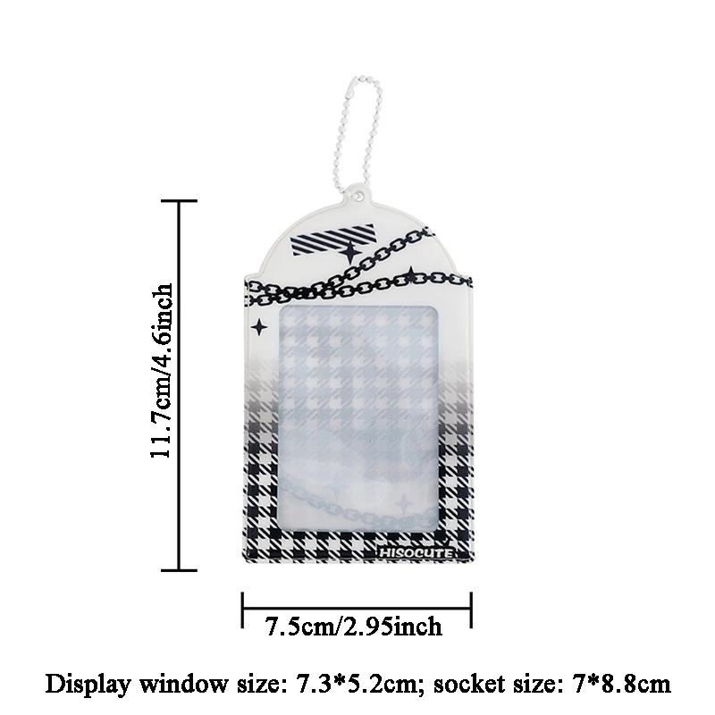 Butterfly Photo Card Holder Keychain, preto, roxo, Idol Photos Display, 3 "PVC Card Sleeves, Protetores Capa, INS Moda