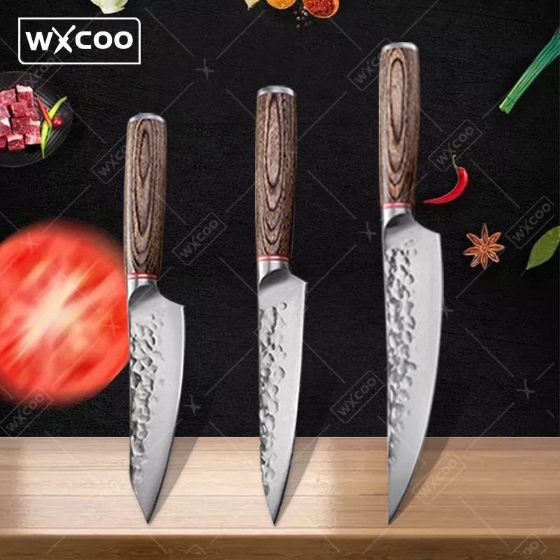 Meat Cleaver Butcher Knife Professional Kitchen Knives Forged Hammer Boning Knife Paring Stainless Steel Slicing Cooking Knives