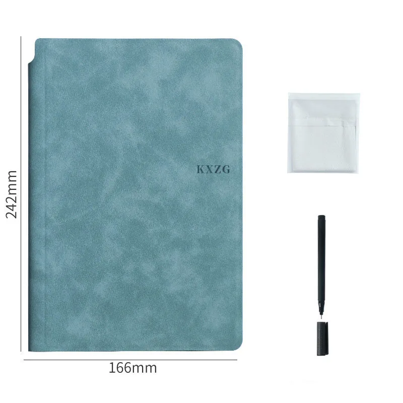 1 Pcs Reusable Whiteboard Notebook Set With Whiteboard Pen Erasing Cloth Leather Memo Pad Weekly Planner Portable Stylish Office