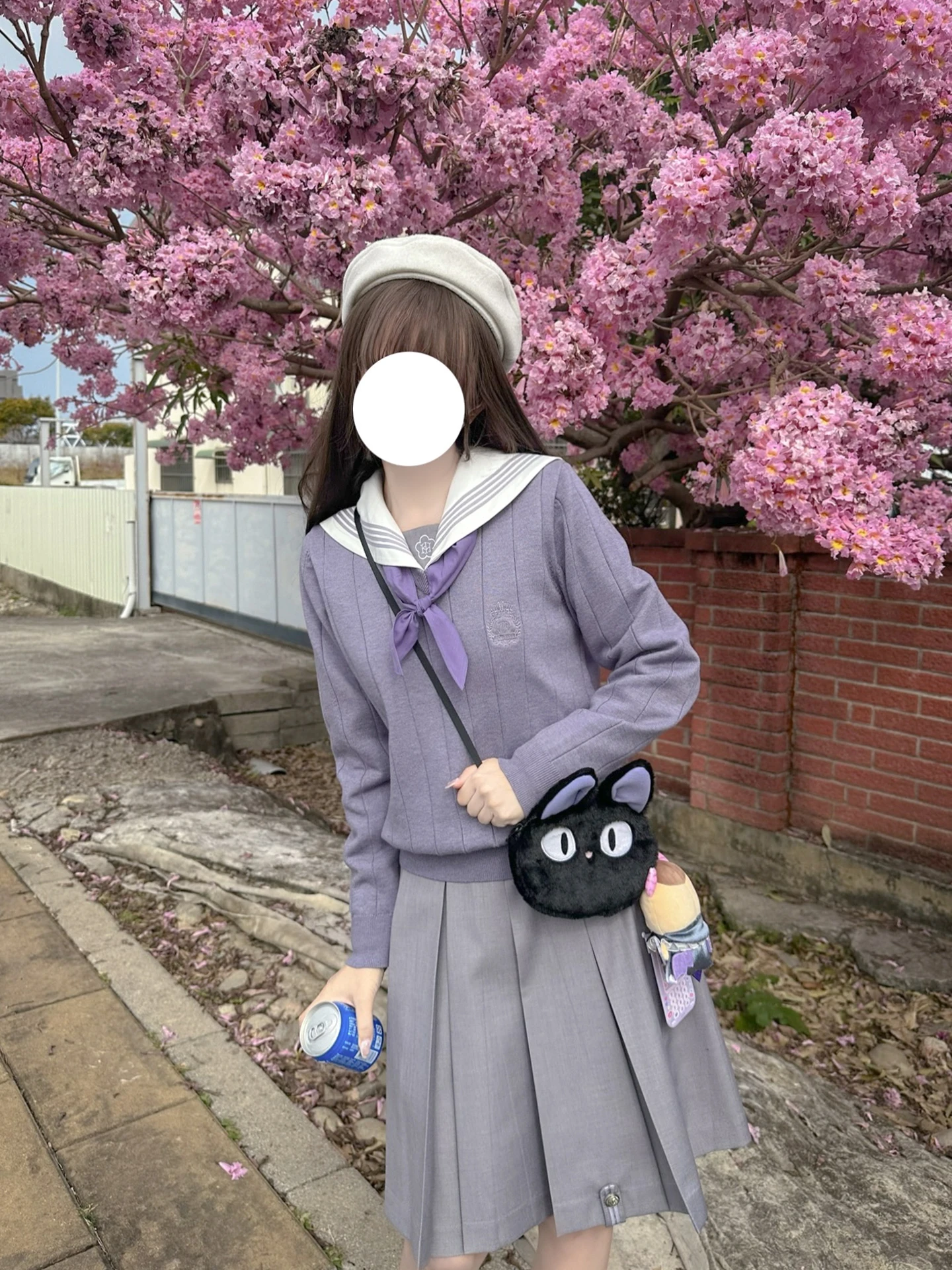 

Purple Sweater Waterdrop Women's Outfit Matching Original JK orm Set Dual Color Knitted irt Commute Sle Regular Fit